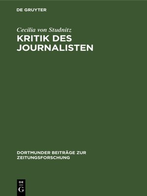 cover image of Kritik des Journalisten